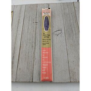 Vintage J&P Coats Neck Opening Metal Zipper 22" Purple 98